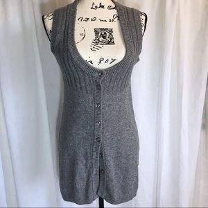 Route66 Gray Button Down Sweater Vest